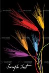 Colorful Wheat Spikes in Black Background with Sample Text